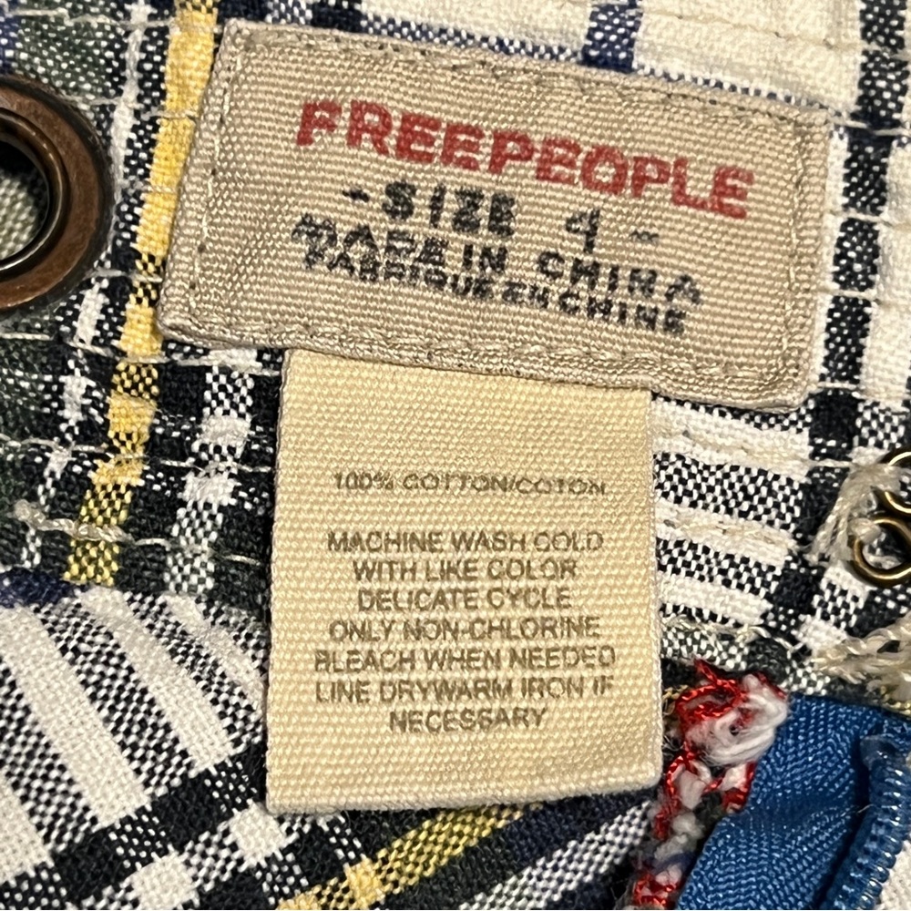 Free People blue plaid dress - Picture 3 of 8